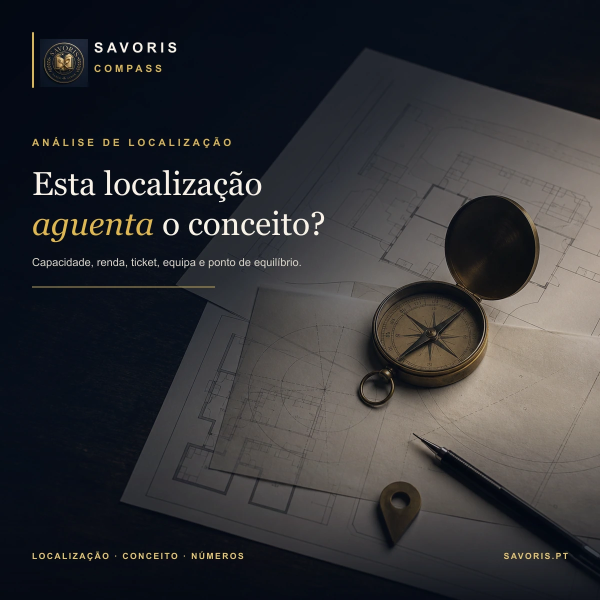 Savoris Compass — análise profissional de localização
